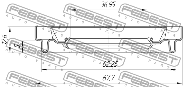 Сальник MAZDA 626 (GE) (92-97) полуоси правый FEBEST 95HDS-38620513X FEBEST