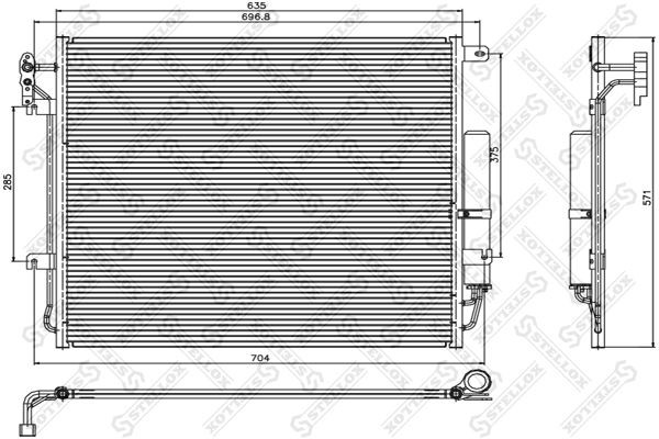 радиатор кондиционера!\ Land Rover Discovery 4.0-4.4i 04> 10-45660-SX STELLOX