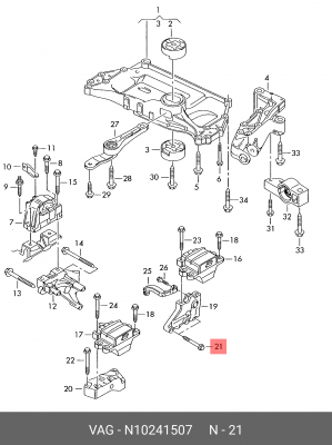Болт VW AUDI SEAT SKODA OE N 102 415 07 VAG