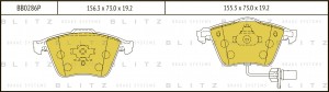 Колодки тормозные дисковые передние AUDI A4/S4Q/A6 03- BB0286P BB0286P BLITZ