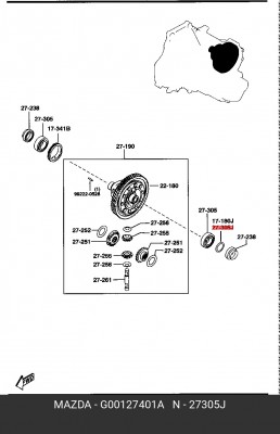 ШАЙБА РЕГУЛИРОВОЧНАЯ  G00127401A G00127401A MAZDA