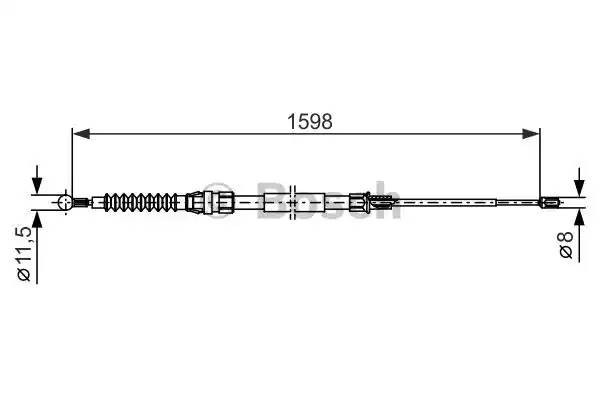 трос ручника задний!\ VW Jetta all 10> 1 987 482 379 BOSCH