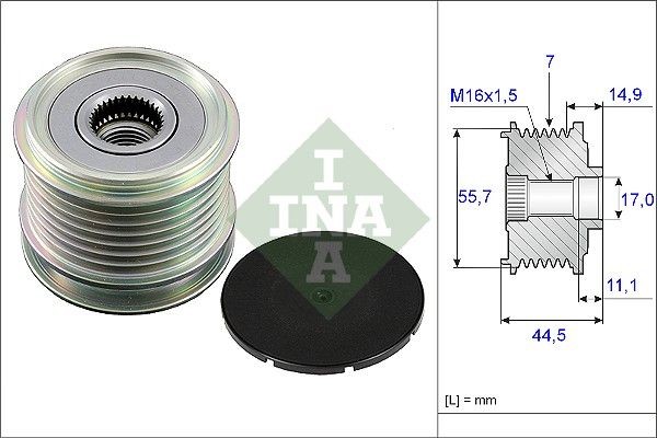 Шкив MERCEDES E,C,Sprinter (M271) генератора INA 535004210 INA