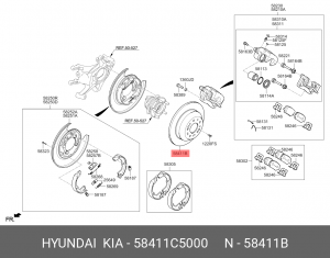 Диск тормозной KIA Sorento prime (14-) задний OE 58411C5000 HYUNDAI KIA