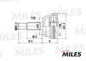 ШРУС наружный VW LUPO/POLO 1.0-1.9D 94-05 (GKN 302796) GA20520 GA20520 MILES