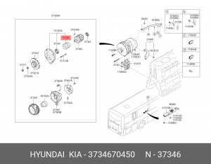 Катушка генератора 3734670450 HYUNDAI KIA