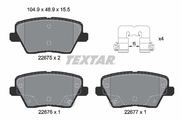 2267501 колодки тормозные дисковые задние!\ Hyundai I30/Kia Ceed 2267501 TEXTAR