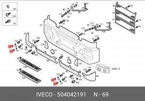 заглушка бампера!\IVECO EUROCARGO 504042191 IVECO