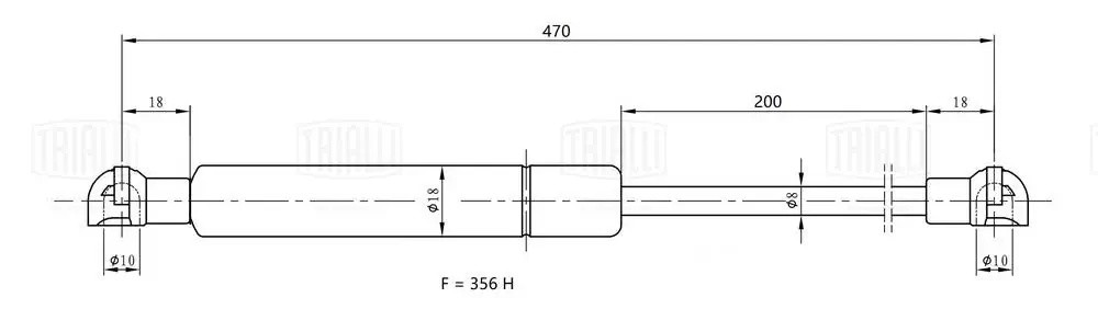 Упор газовый (амортизатор) Renault Sandero II (14-) (крышки багажника) (GS 0919) GS0919 TRIALLI