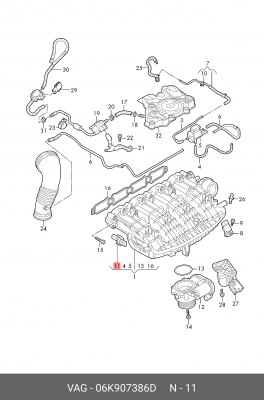 датчик угла поворота!\ Audi A1/A3/A4/A5/A6/A7/A8/Q3/Q5/Q7/Q8/TT 13> 06K 907 386 D VAG