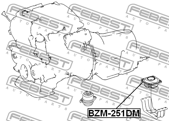 Подушка КПП MERCEDES BENZ GL-CLASS 164 2006-2012 BZM-251DM BZM-251DM FEBEST