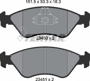 Колодки тормозные KIA Clarus (95-) передние (4шт.) TEXTAR 2345001 TEXTAR
