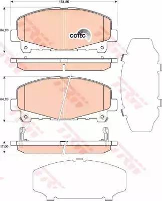 Колодки передние HONDA ACCORD VIII AT GDB3477 GDB3477 TRW