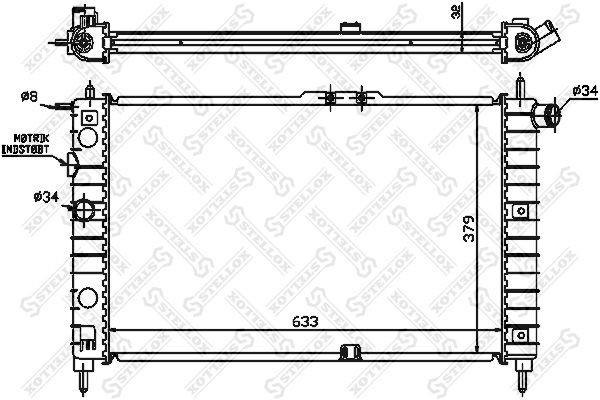 радиатор системы охлаждения! без AC\ Daewoo Nexia 1.5i 94-98 10-25015-SX STELLOX