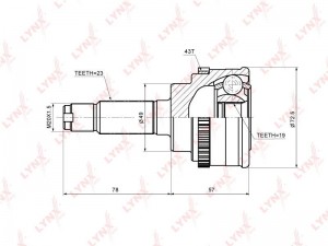 ШРУС наружный к-кт! ABS\ Suzuki Ignis 1.3 00-03/Swift III 1.3 05> CO-7307A LYNXAUTO