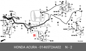 ШЛАНГ ТОРМОЗН. ПЕРЕДНИЙ ЛЕВЫЙ 01465T2AA02 HONDA
