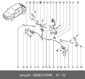 Болт м6-20 RENAULT 550821054R RENAULT