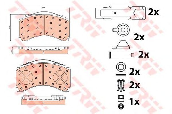 GDB5110 колодки дисковые з.!29244 с р/к, KNORR SL7\ MB Actros MP2/MP4/Antos 2003 GDB5110 TRW