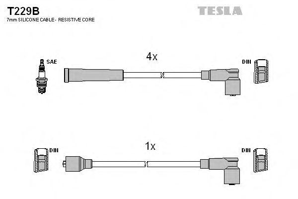 к-кт проводов!\ Honda Accord SJ, SY, AC, AD, CA (1.6, 1.8, 2.0) 76-89 T229B TESLA