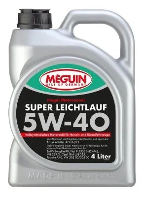 4355 Meguin Синт. мот.масло Megol Motorenoel Super Leichtlauf 5W-40 CF/SN A3/B4  4355 MEGUIN
