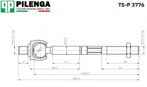 Тяга рулевая X-RAY TS-P3776 TSP3776 PILENGA