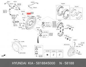 Штифт HYUNDAI HD65,72,78,County пружины прижимной OE 5818845000 HYUNDAI KIA