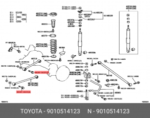 болт задней продольной тяги!\ Toyota 90105-14123 TOYOTA