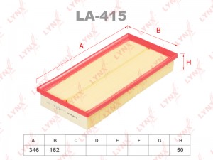 Фильтр воздушный LA-415 LA-415 LYNXAUTO