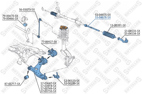 тяга рулевая!\ Ford Focus C-max all 04> 55-04876-SX STELLOX