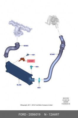 Датчик температуры воздуха FORD Transit (06-) OE 2 006 019 FORD