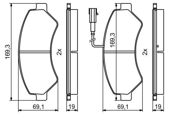 Колодки тормозные FIAT Ducato (06-) передние (4шт.) BOSCH 0986494799 BOSCH