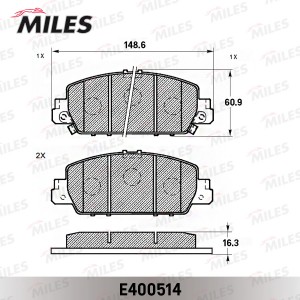 Колодки тормозные передние (Смесь Low-Metallic) HONDA ACCORD 14- (TRW GDB3615) E E400514 MILES