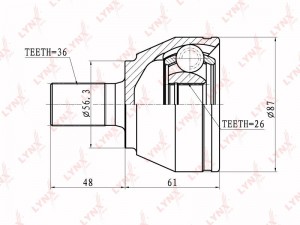 ШРУС наружный подходит для FORD Focus II 1.4-2.0TD 04/C-MAX 1.6TD-1.8TD 03 CO-30 CO-3058 LYNXAUTO