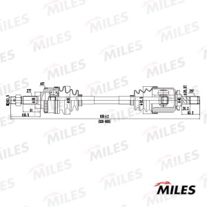 Привод в сборе левый NISSAN PRIMERA P11 1.6 96-02 (ABS) (SKF VKJC6294) GC01080 GC01080 MILES