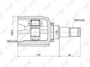 ШРУС внутренний CHEVROLET Aveo (03-08),Lacetti (03-08) комплект LYNX CI-3703 LYNXAUTO