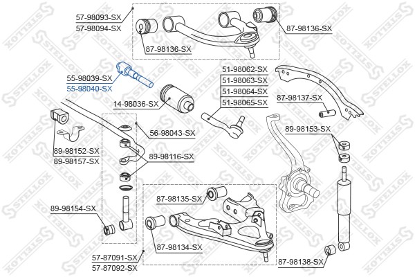 тяга рулевая!\ Toyota Land Cruiser UZJ100 02> 55-98040-SX STELLOX