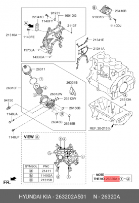 Фильтр масляный HYUNDAI i30 KIA Soul (1.4/1.6 CRDI) OE 263202A501 HYUNDAI KIA