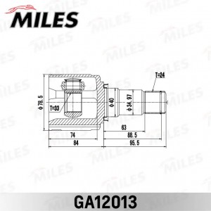 ШРУС внутренний правый MITSUBISHI Lancer 07 GA12013 GA12013 MILES