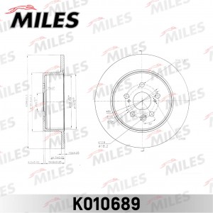 Диск тормозной задний D288мм. TOYOTA AVENSIS 1.6-2.0 97-03 (TRW DF4480) K010689 K010689 MILES
