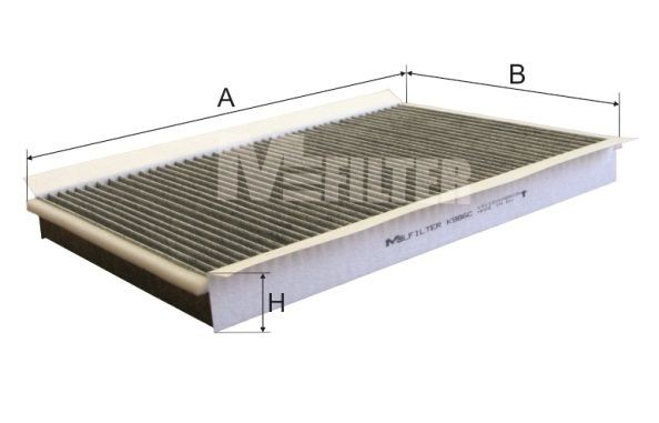 фильтр салона! угольный 366x234x34\ MB Sprinter 00>, VW Crafter all 06> K 986C MFILTER AUTOMOTIVE FILTERS