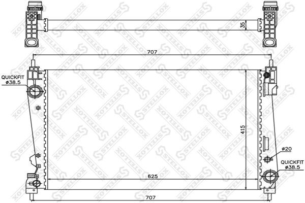 радиатор системы охлаждения!\ Opel Corsa D 1.3DTi 06> 10-25770-SX STELLOX