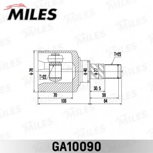 ШРУС внутренний NISSAN PRIMERA P11 96-01 (FEBEST 0211-EP16) GA10090 GA10090 MILES