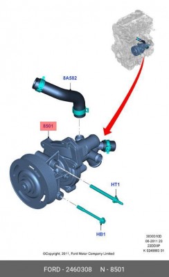 Насос водяной FORD Transit (06-) OE 2460308 FORD