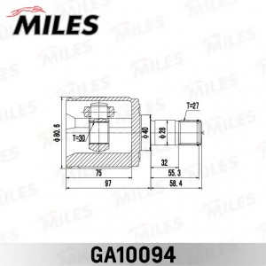ШРУС внутренний HONDA Accord (CL/CN/CM) 02-08 GA10094 GA10094 MILES
