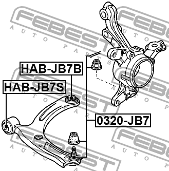 Сайлентблок передний переднего рычага HAB-JB7S FEBEST