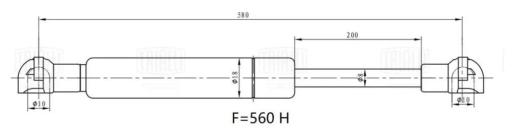 Упор газовый (амортизатор) Nissan X-Trail T31 (07-) (крышки багажника) (GS 1407) GS1407 TRIALLI
