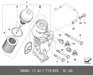 Прокладка BMW 3 (E36,E46),5 (E34,E39,E60),7 (E38,E65) корпуса фильтра масляного  11 42 1 719 855 BMW