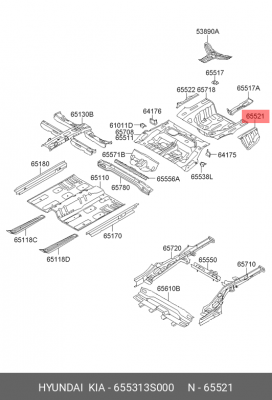 ПАНЕЛЬ ПОЛА КУЗОВА (БЕЗ УПАКОВКИ) 655313S000 HYUNDAI KIA