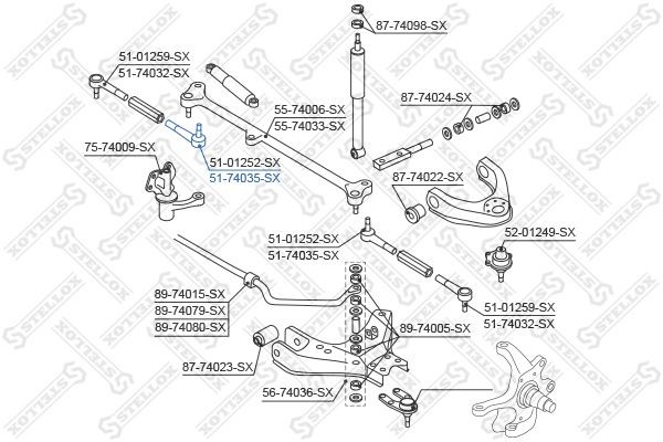 наконечник рулевой внутренний!\ Nissan King Cab D21 85-98 51-74035-SX STELLOX