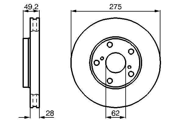 Диск тормозной TOYOTA Camry (91-96) LEXUS ES 300 передний (1шт.) BOSCH 0 986 478 632 BOSCH